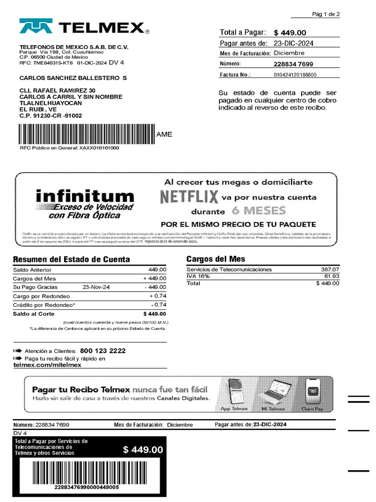 Recibo Dic | PDF