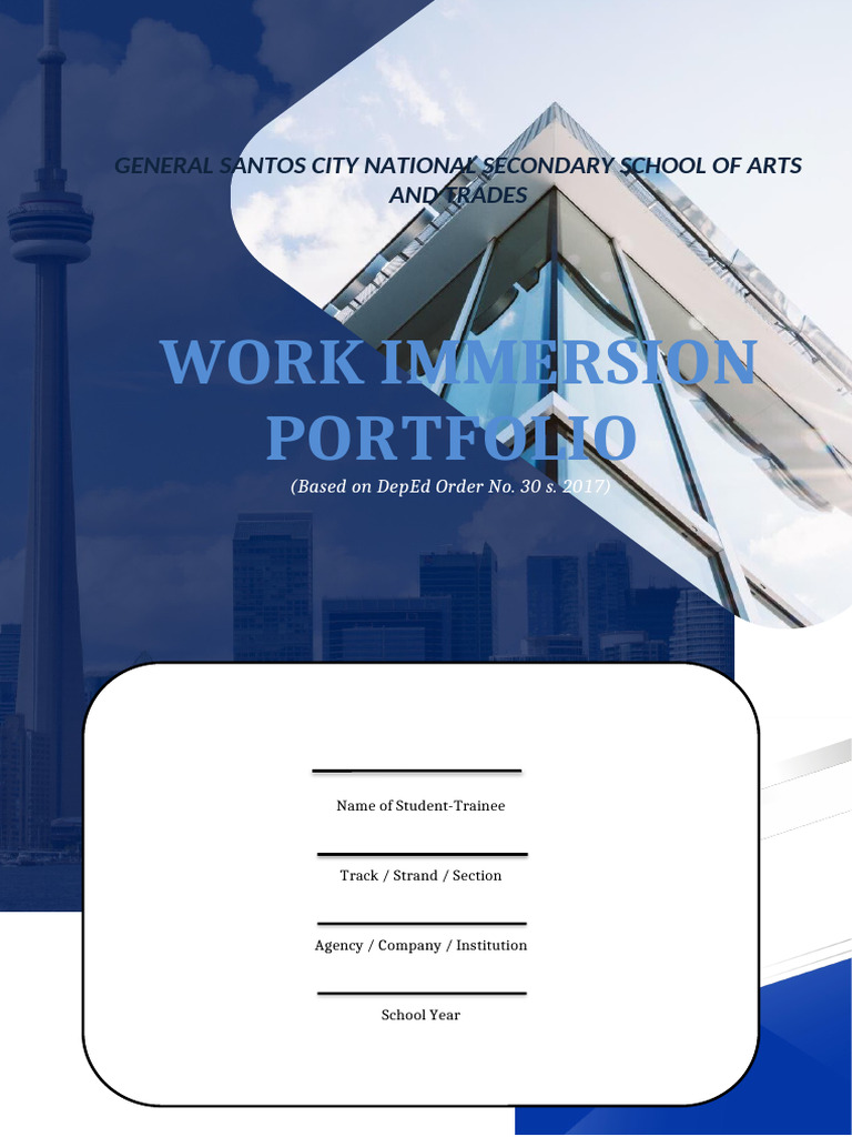 Work Immersion Portfolio Guide | PDF | Teachers | Curriculum