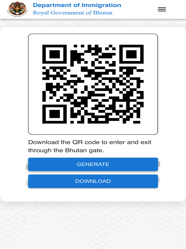 Bhutan Immigration QR Code Access | PDF