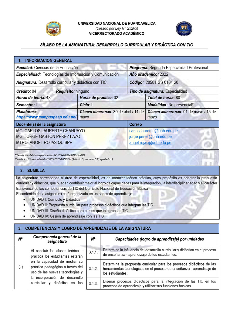 Desarrollo Curricular y TIC en Educación | PDF | Evaluación | Plan de ...