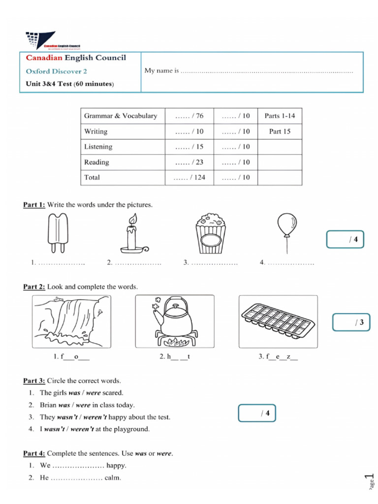 UNIT 3,4 TEST Live Worksheet | PDF