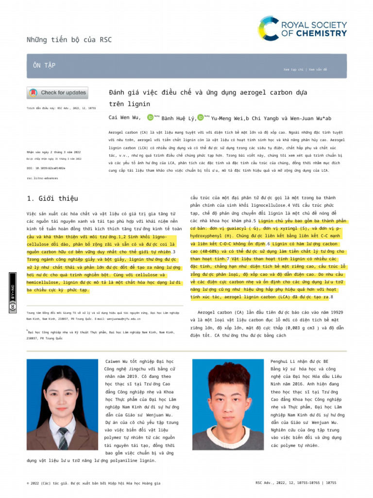Những tiến bộ của RSC | PDF