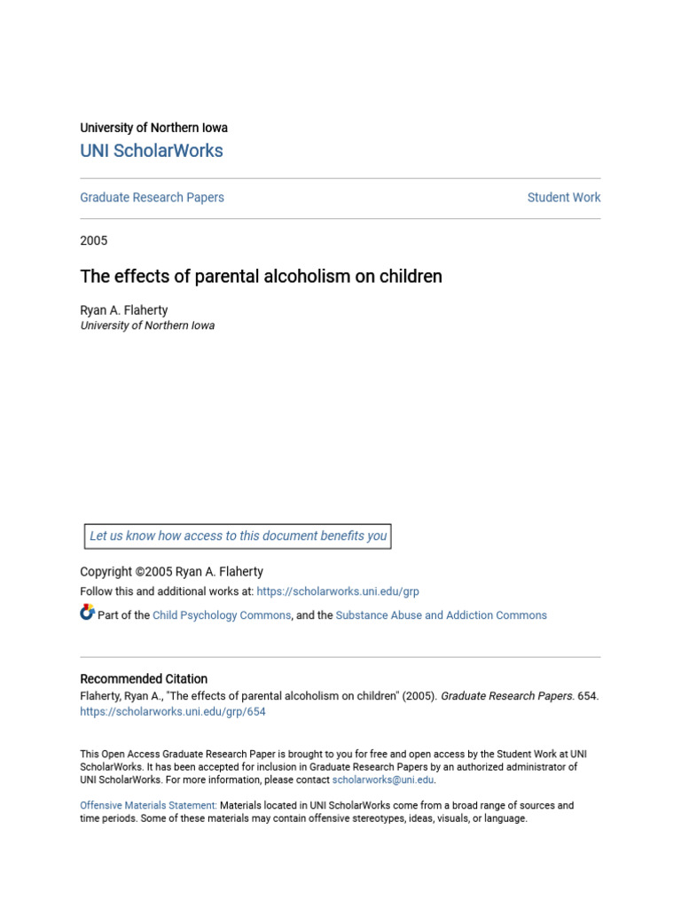 The Effects of Parental Alcoholism On Children | PDF | Alcoholism ...