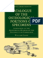 Catalogue of the Osteological Portions of Specimens Contained in the Anatomical Museum of the University of Cambridge Cambridge Library Collection