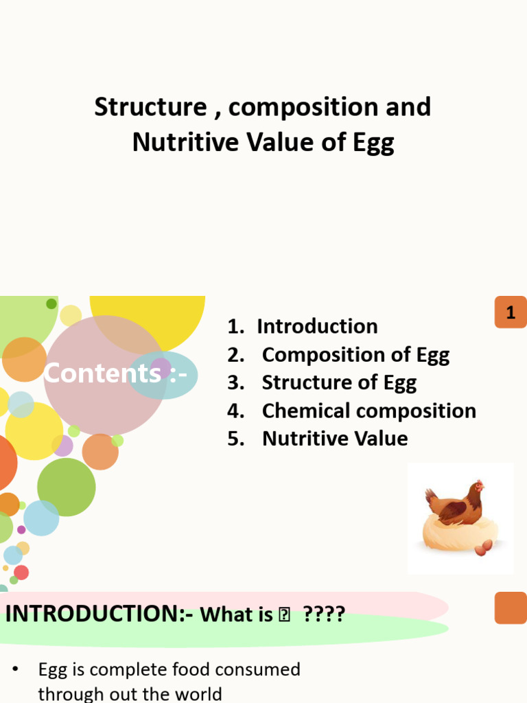 Egg Structure And Nutritional Value Pdf Yolk Egg