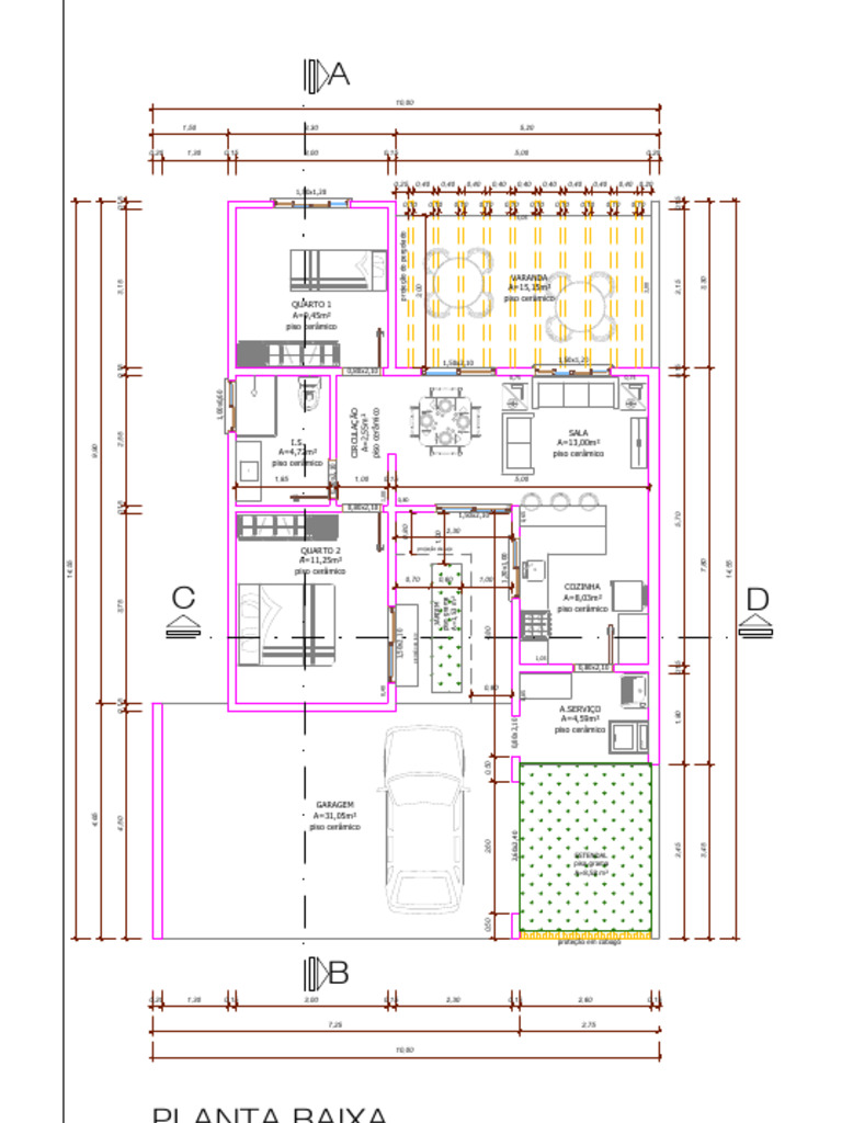 Planta Baixa de Imóvel com Áreas Detalhadas | PDF