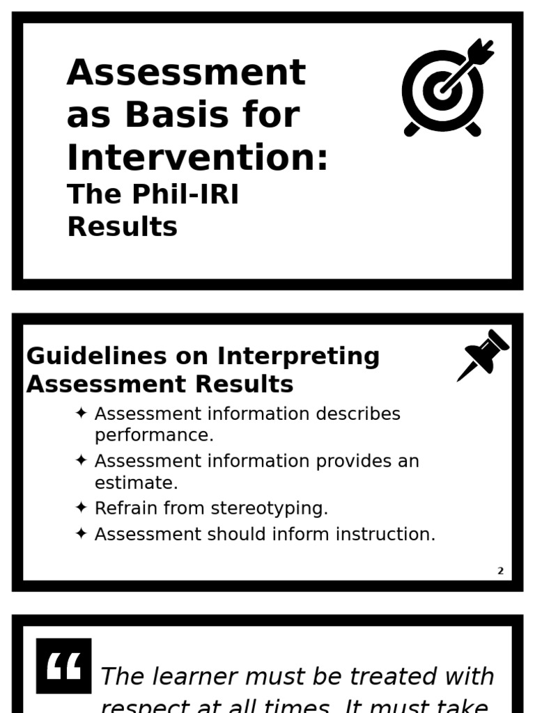 Phil IRI Assessment Results and Intervention | PDF | Reading ...
