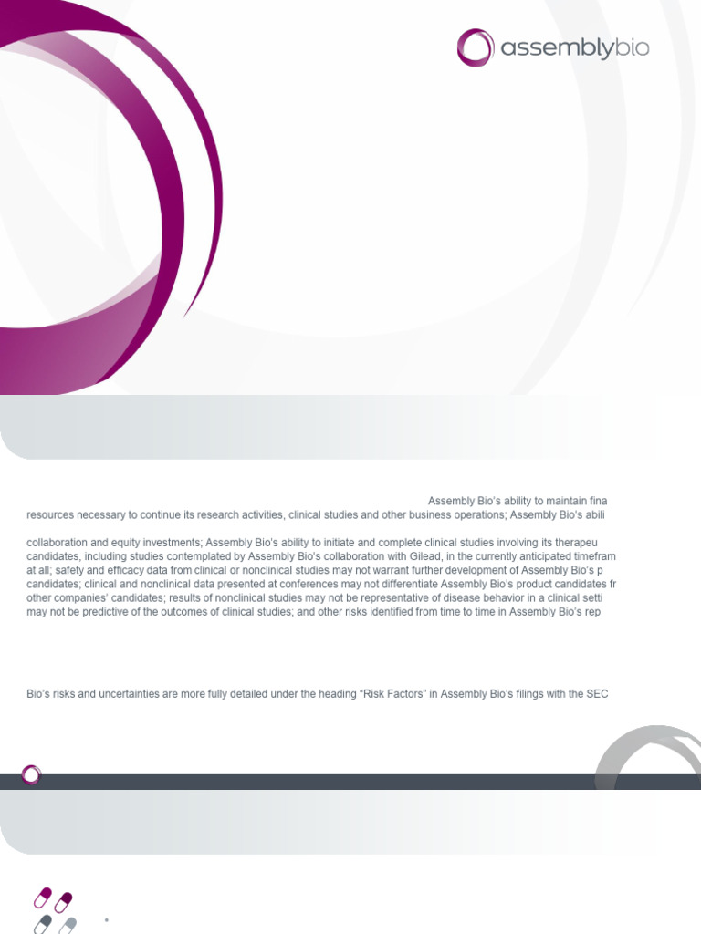 Assembly Bio: Innovating Viral Disease Treatments | PDF | Antiviral ...