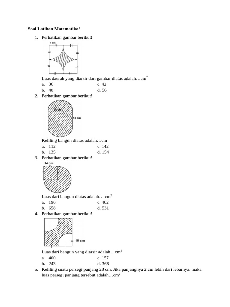 Soal Latihan Matematika Pdf