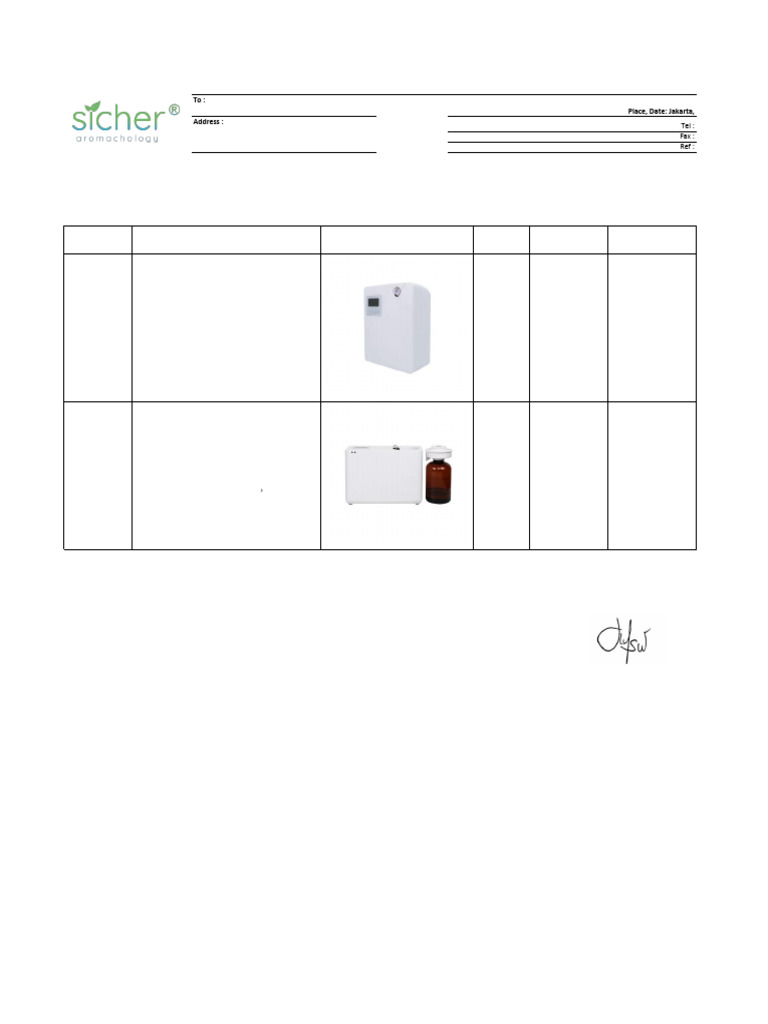 Atomizing Diffuser Quotation Details | PDF