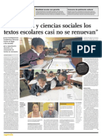 En historia y ciencias sociales los textos escolares casi no se renuevan