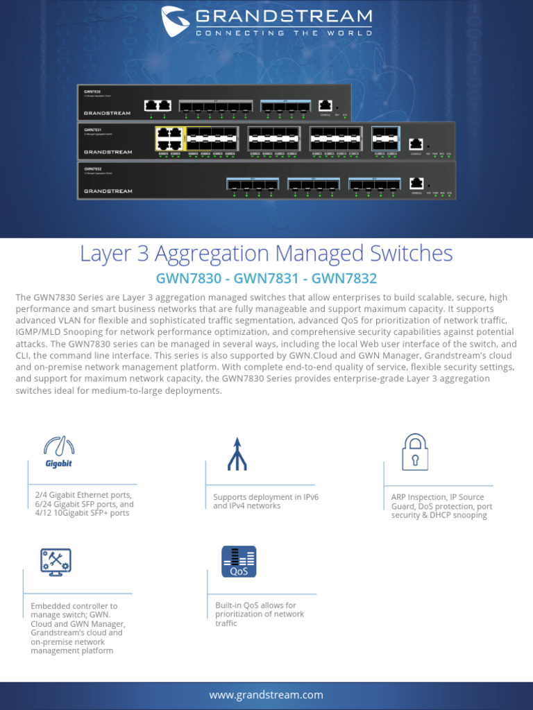 GWN7830 Series Switches Overview | PDF | Computer Network | Network Switch