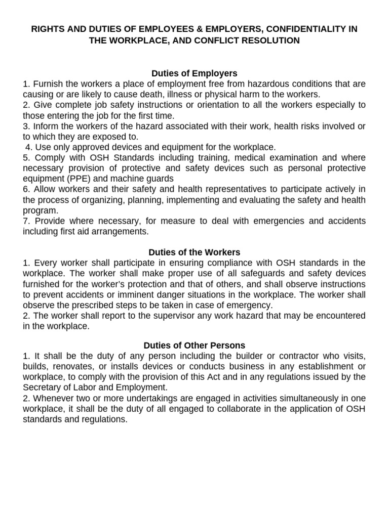 Employee and Employer Rights Overview | PDF