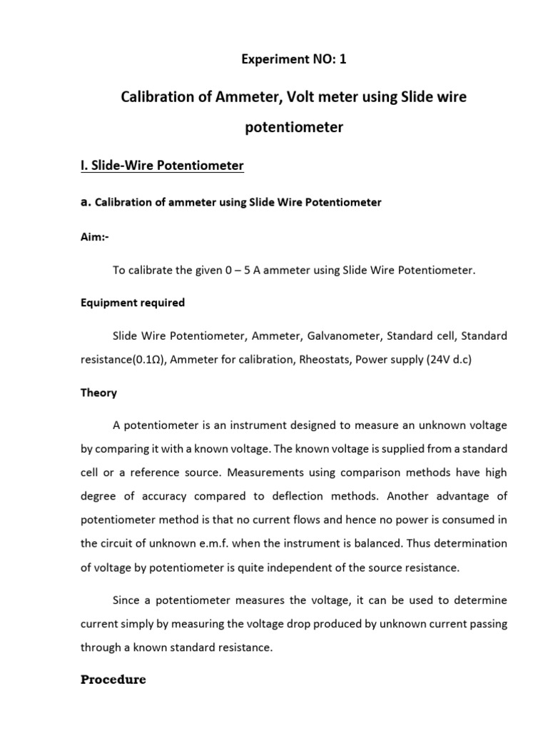 Calibration of Ammeter and Voltmeter | PDF | Voltage | Physical Quantities