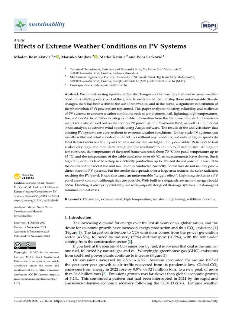 Effects of Extreme Weather Conditions On PV Systems | PDF | Greenhouse ...