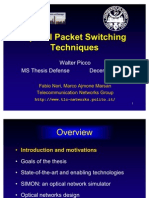 Optical Packet Switching Techniques: Walter Picco MS Thesis Defense December 2001
