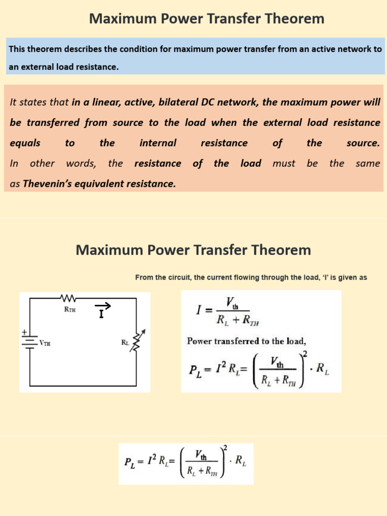 Maximum Power Transfer Theorem Explained Pdf
