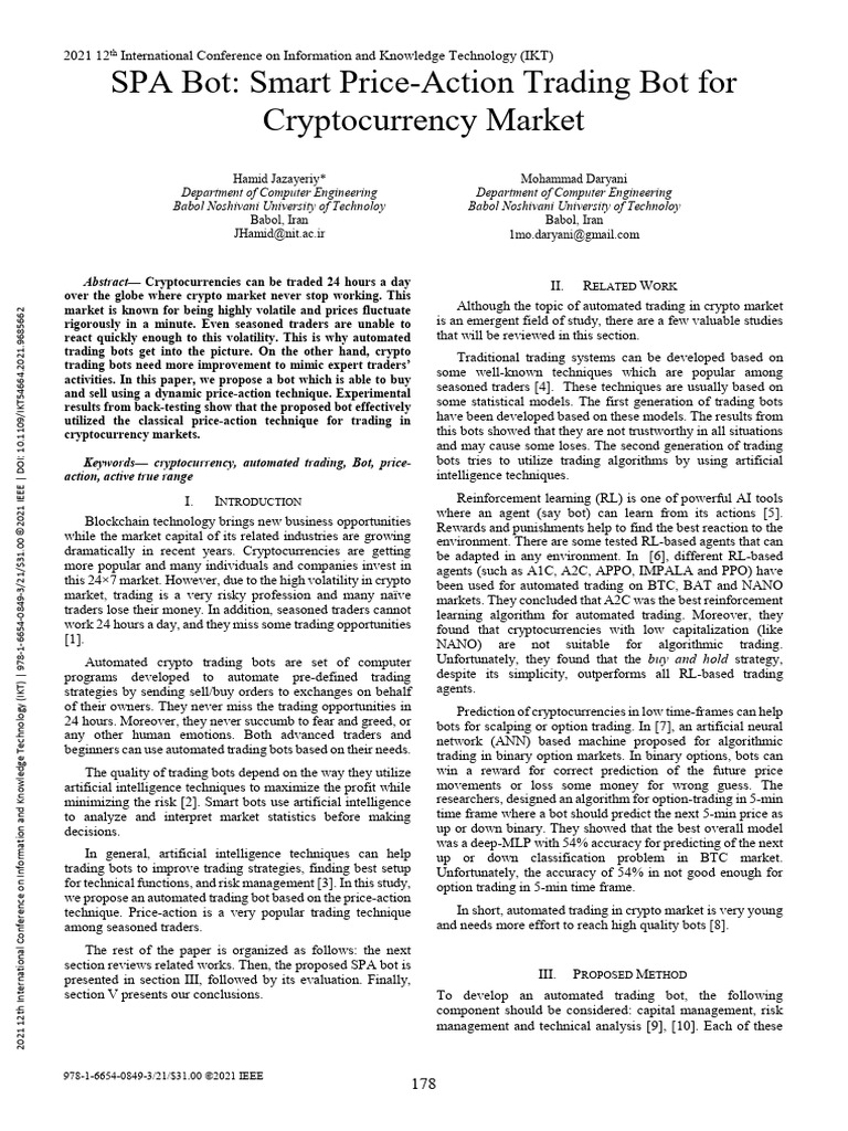 Hamid Jazayeriy Spa Bot Smart Price Action Trading Bot | PDF | Algorithmic  Trading | Artificial Intelligence