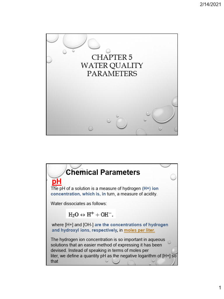 Water Quality Parameters Explained | PDF | Ph | Alkalinity