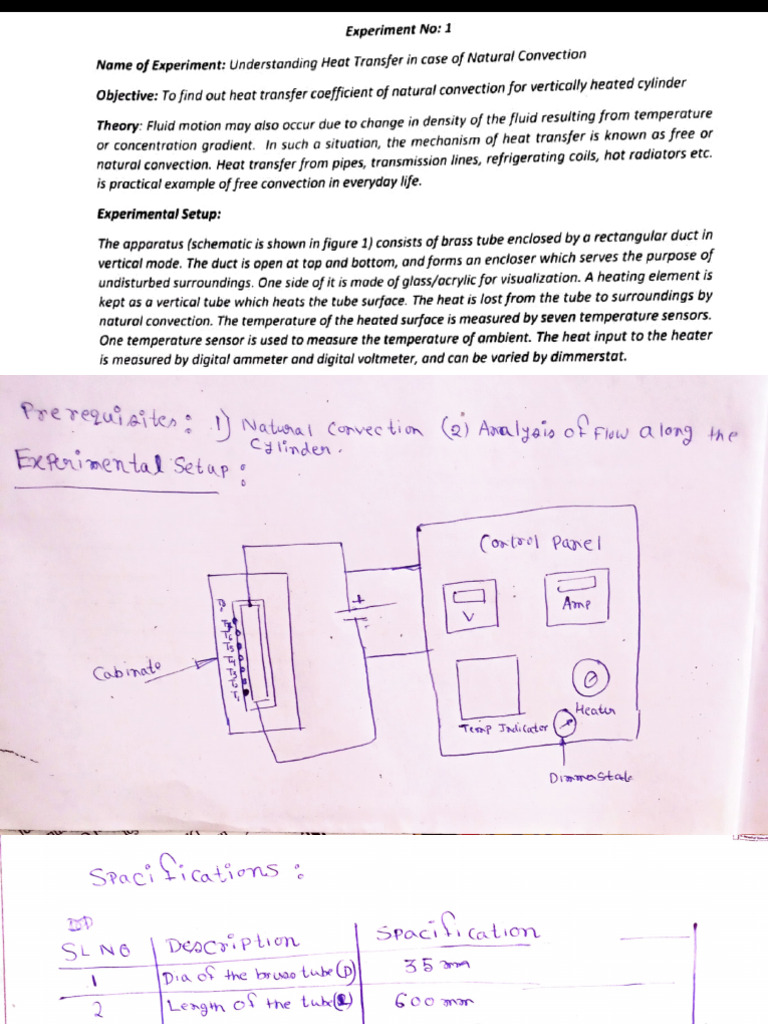 Heat Transfer in Natural Convection Experiment | PDF | Heat Transfer ...