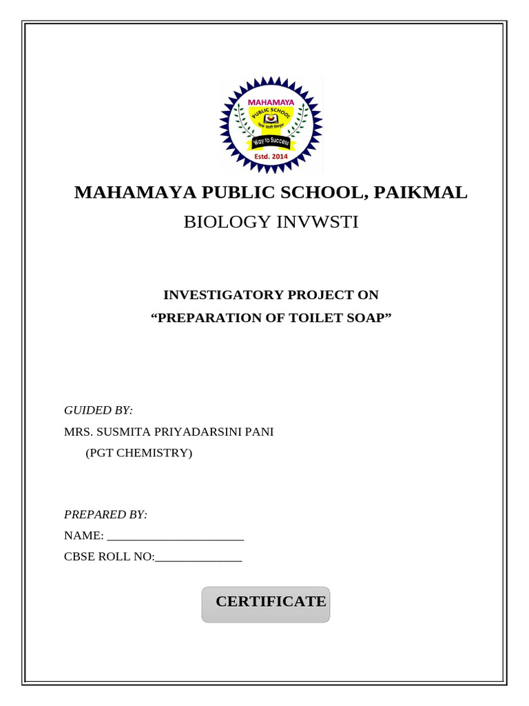 Toilet Soap Preparation Project Report | PDF | Soap | Sodium Hydroxide