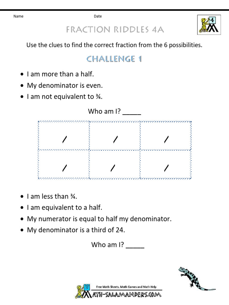 Fraction Riddles for Students | PDF