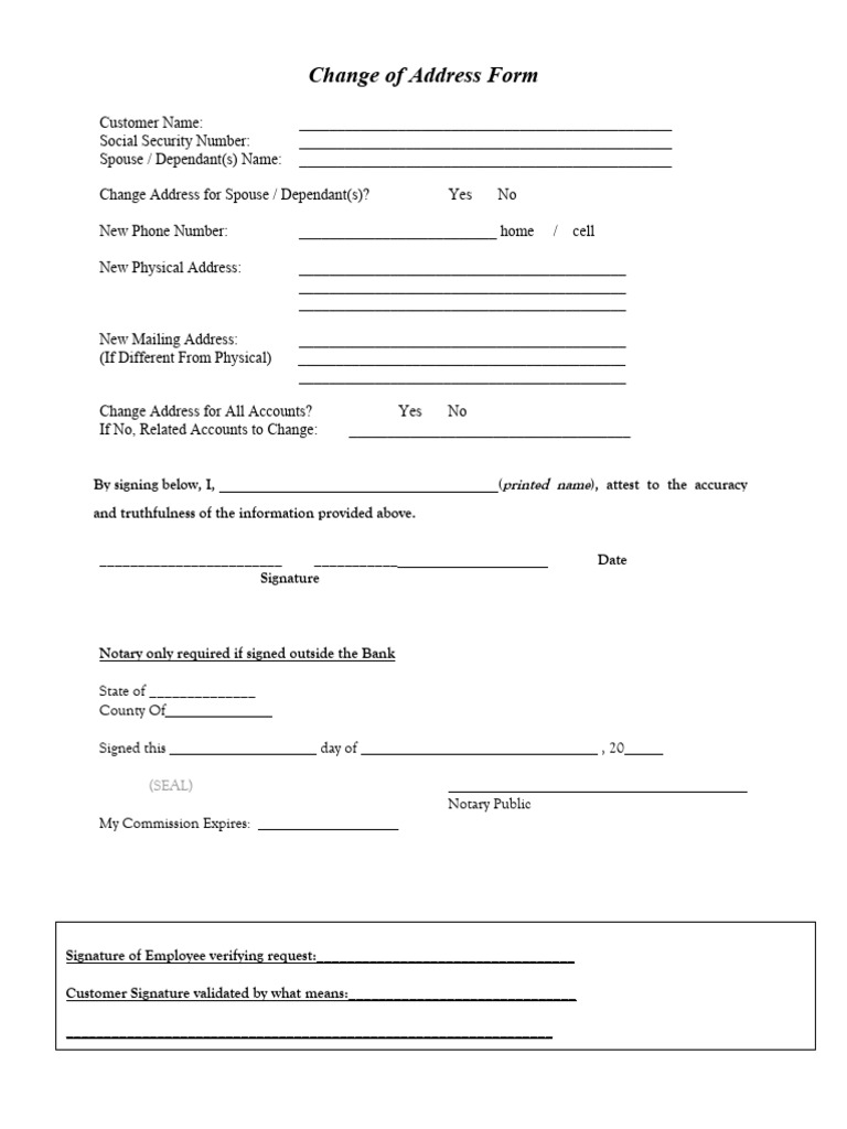 Change of Address Form | PDF