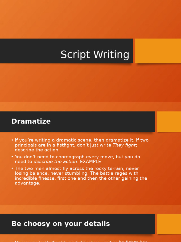 Effective Script Writing Techniques | PDF | Screenplay