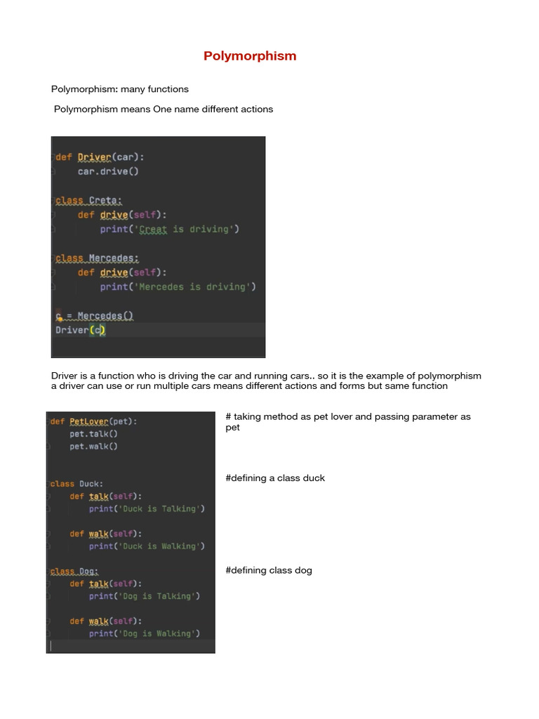 polymorphism | PDF
