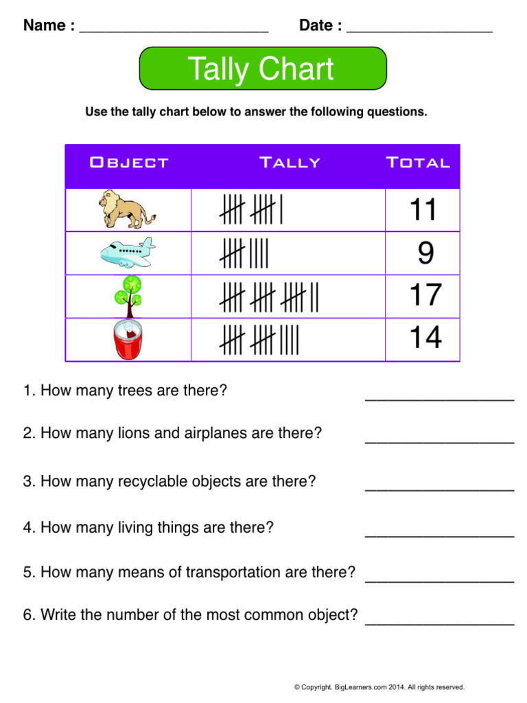 Tally-Chart - Unit 4 - Coca | PDF