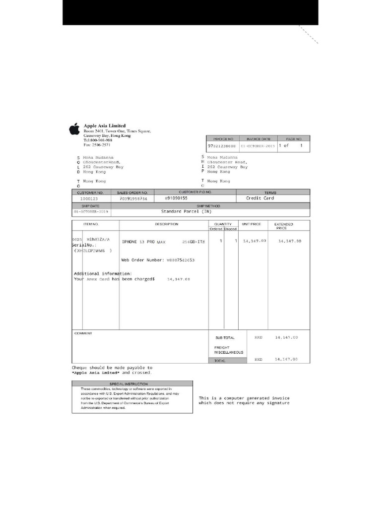 13pro Max Invoice | PDF