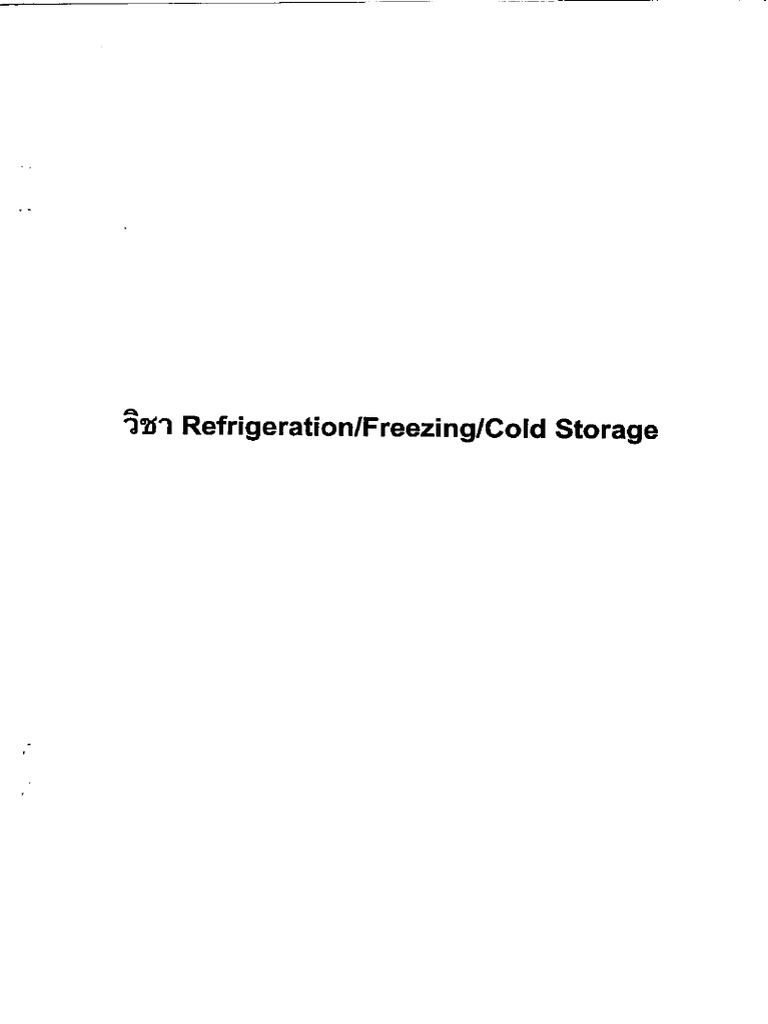 Refrigeration Freezing Cold Storage | PDF