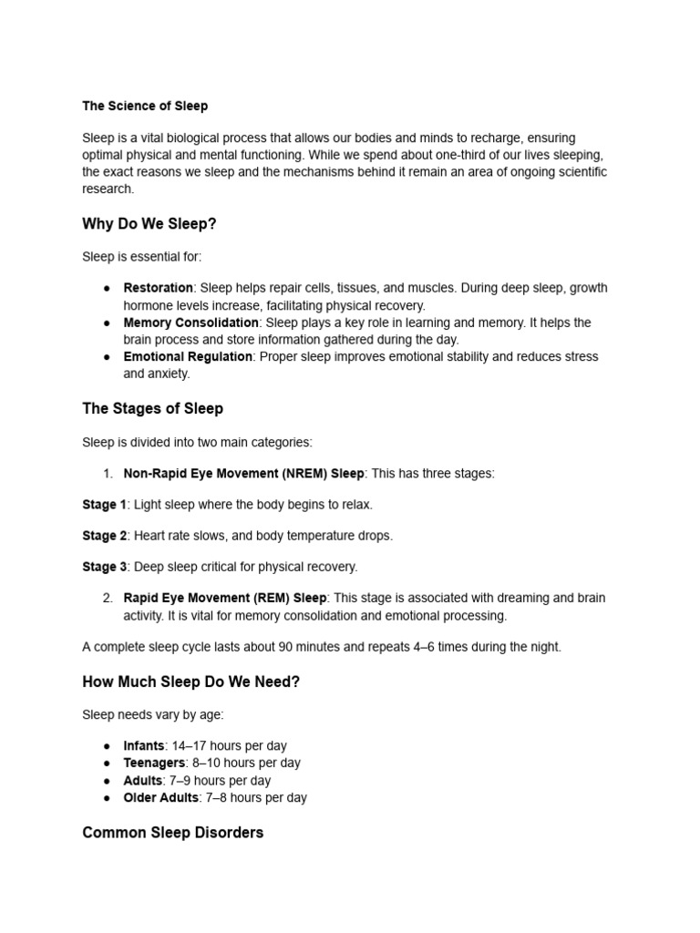Science of Sleep | PDF
