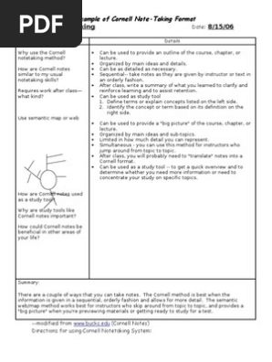 88_Cornell Note Taking Sample