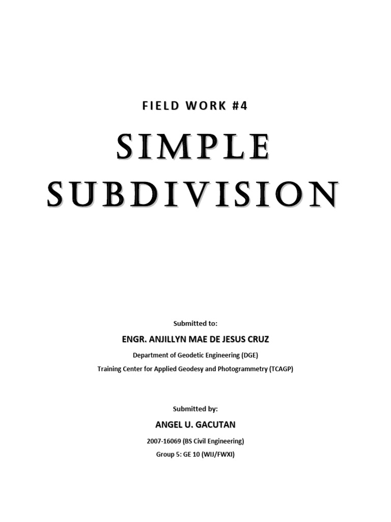 Area Subdivision of Parking Lot | PDF | Geophysics | Geodesy