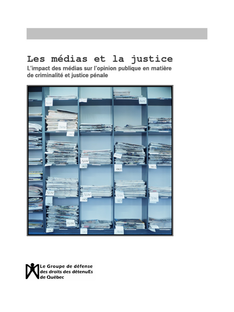 Influence des médias sur la justice | PDF | Crimes | Crime et violence