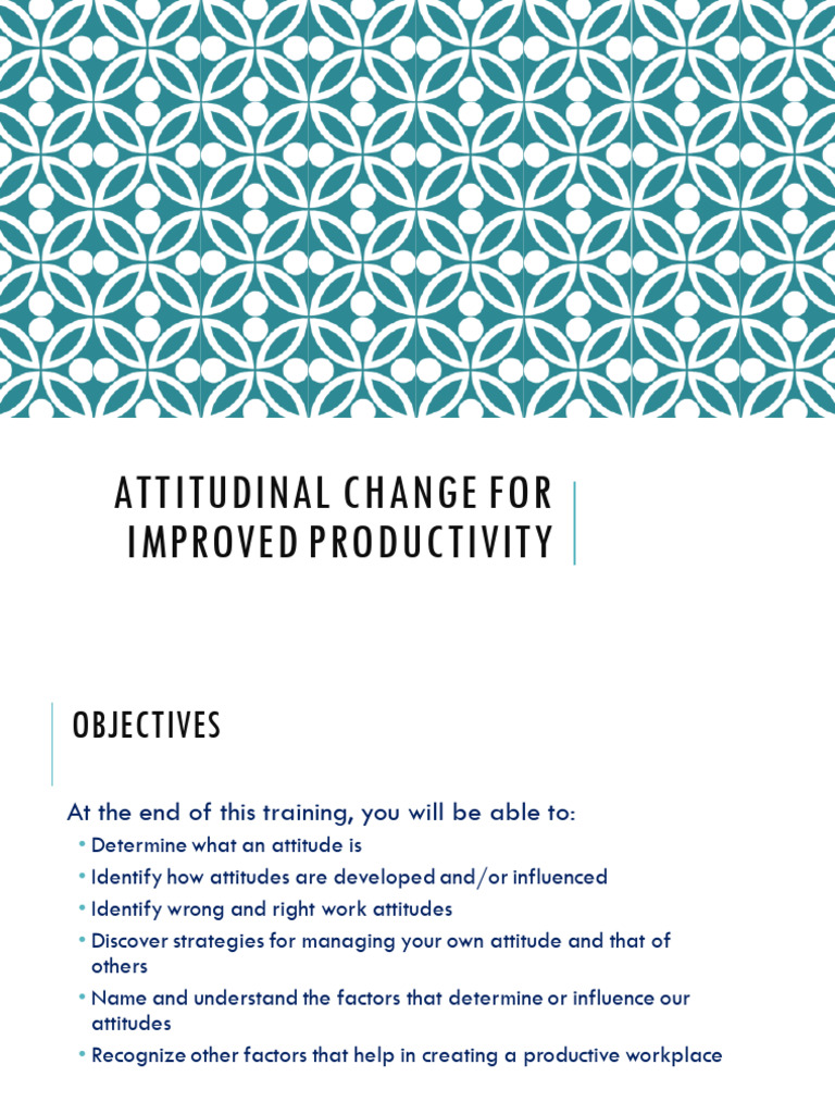 Transforming Attitudes for Productivity | PDF | Attitude (Psychology ...
