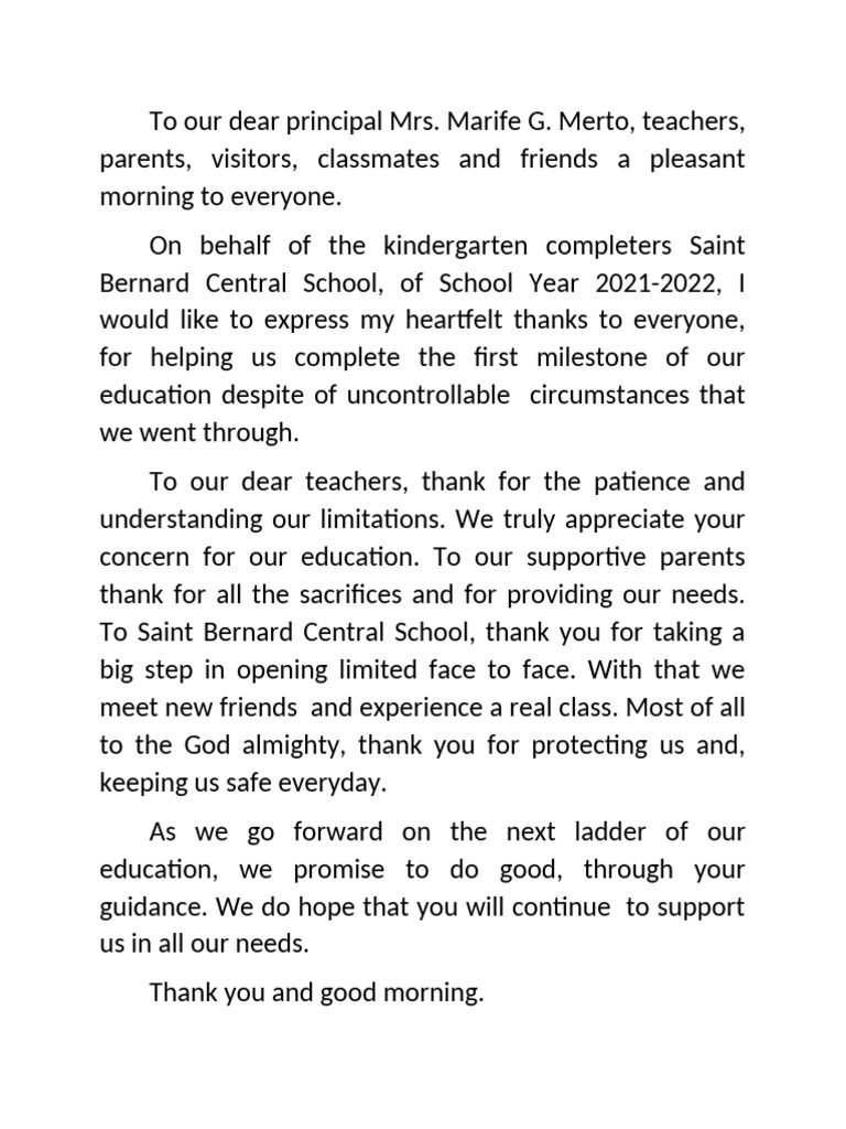 Moving Up - Word of Thanks | PDF