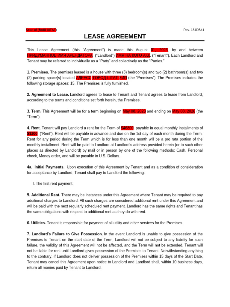 Lease Agreement for Residential Property | PDF | Leasehold Estate | Lease