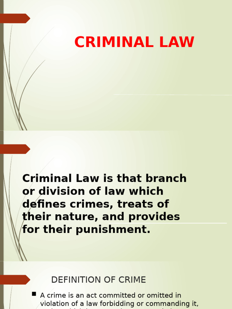 Overview of Philippine Criminal Law | PDF | Crimes | Crime & Violence