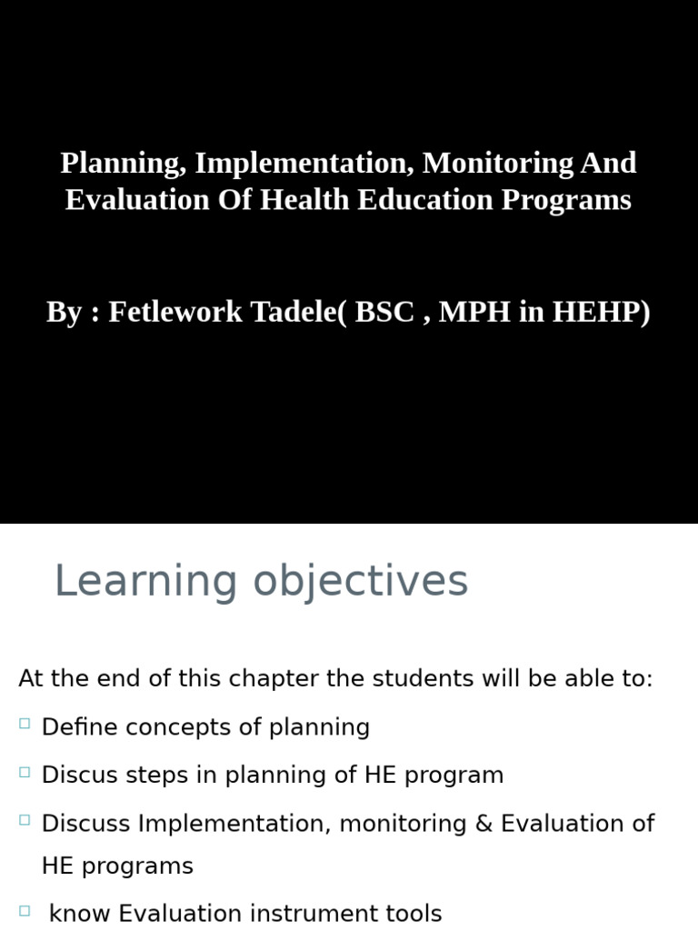 Health Education Program Planning Guide | PDF | Cognition