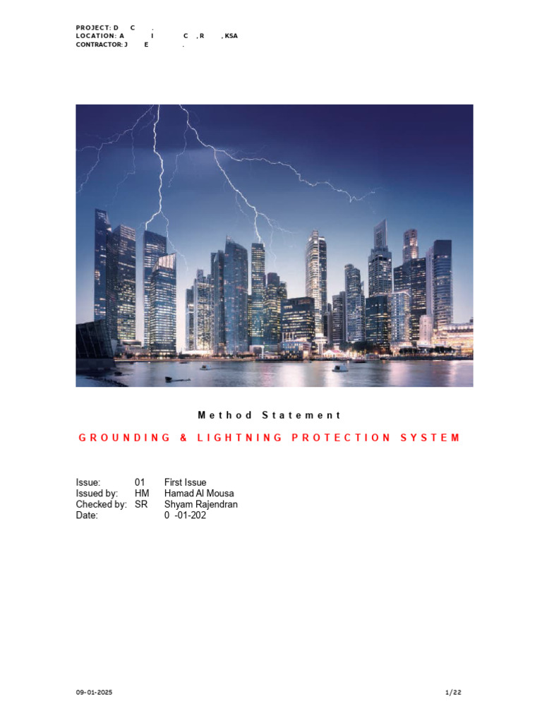 Method of Statement For GROUNDING & LIGHTNING PROTECTION SYSTEM ABB ...