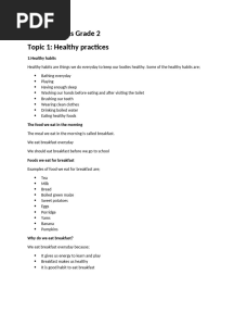Hygiene and Nutrition Notes Grade 2