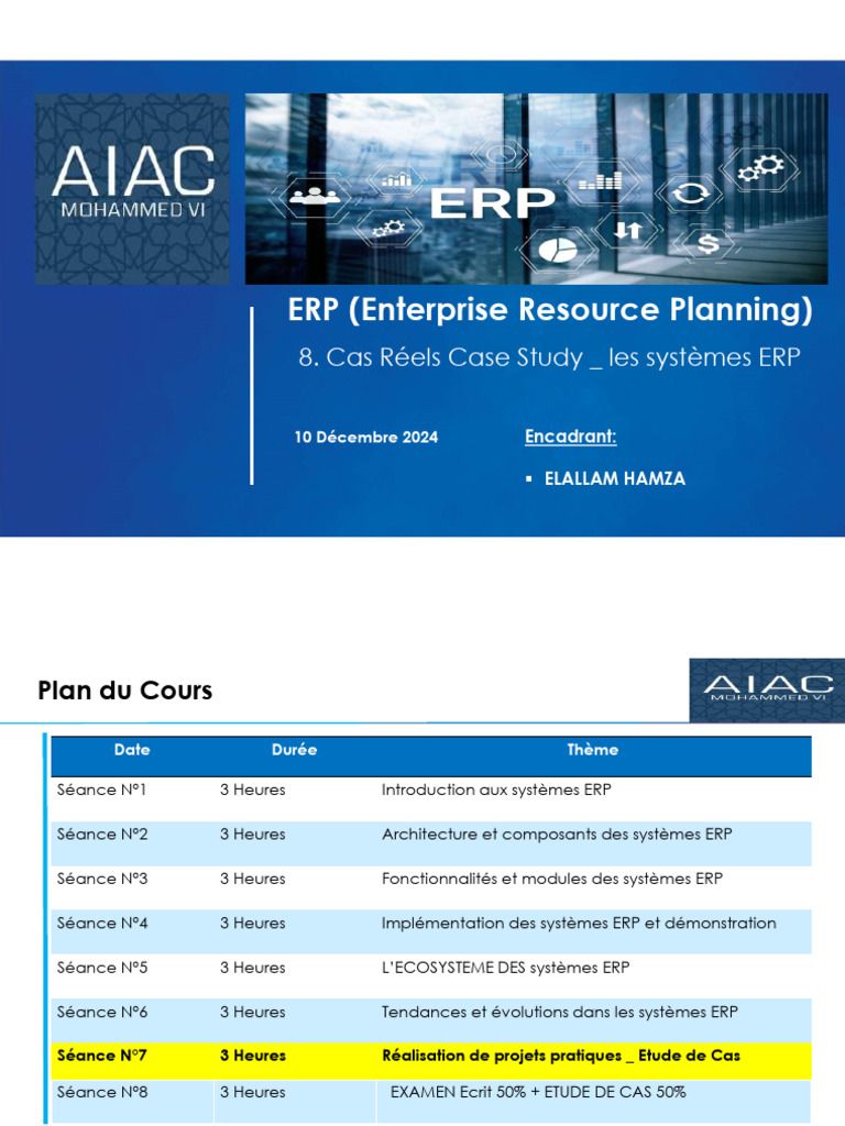 08.case Studies - ERP - Correction | PDF | Progiciel de gestion intégré ...