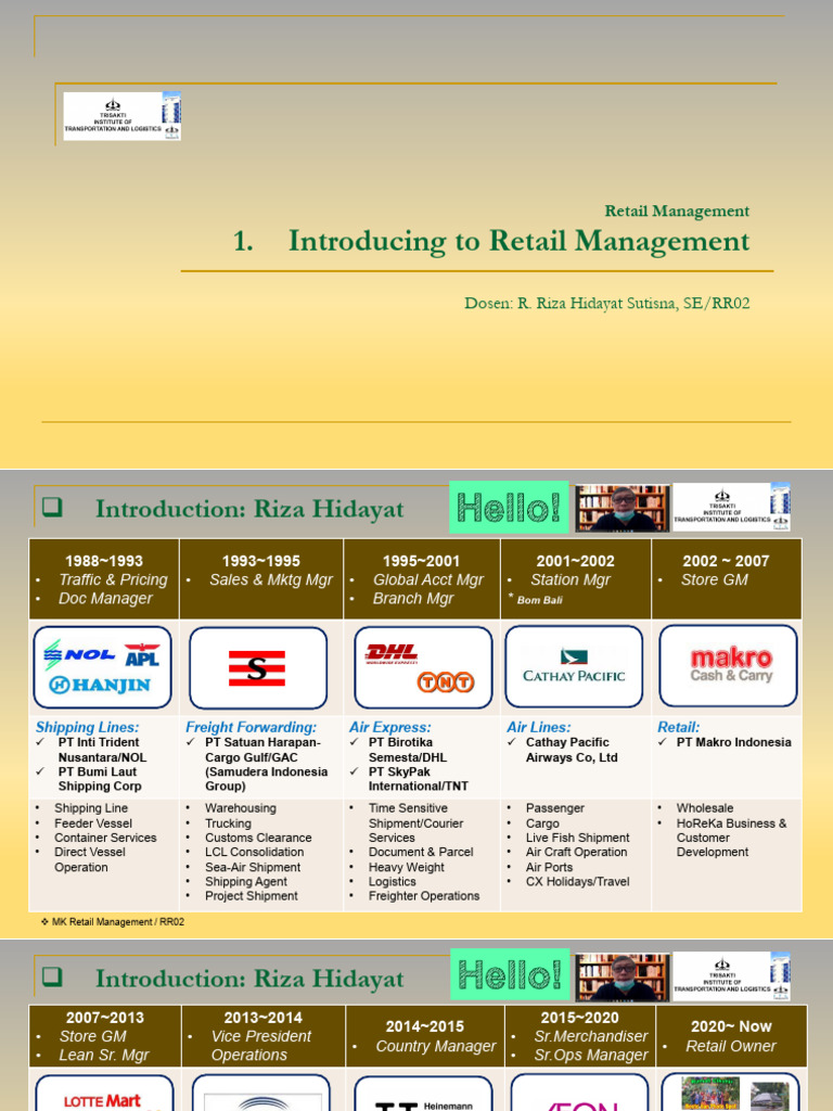 Introduction to Retail Management | PDF | Retail | Cargo