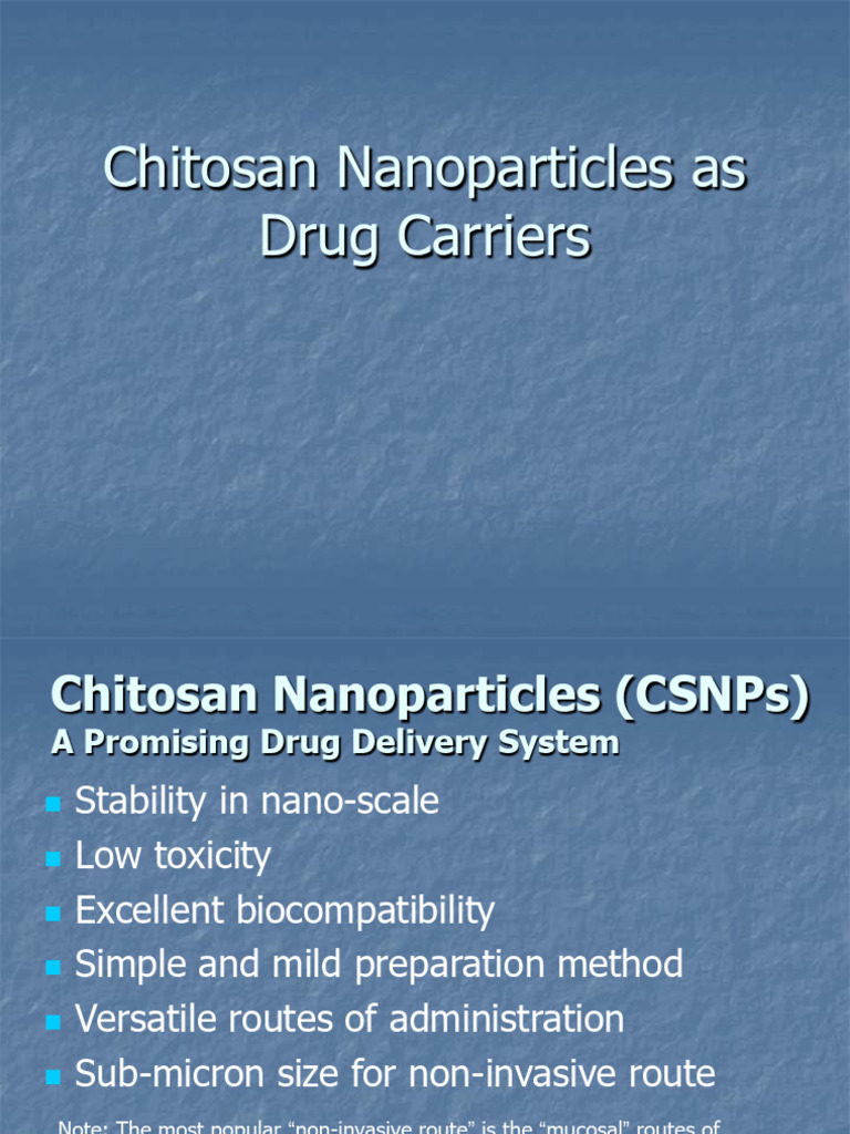 Chitosan Nanoparticles for Drug Delivery | PDF | Nanoparticle ...