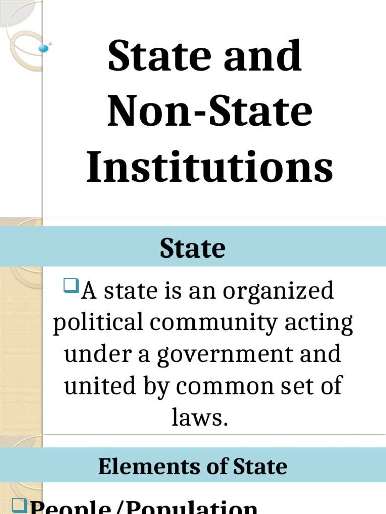 State vs Non-State Institutions Explained | PDF | Trade Union | Cooperative