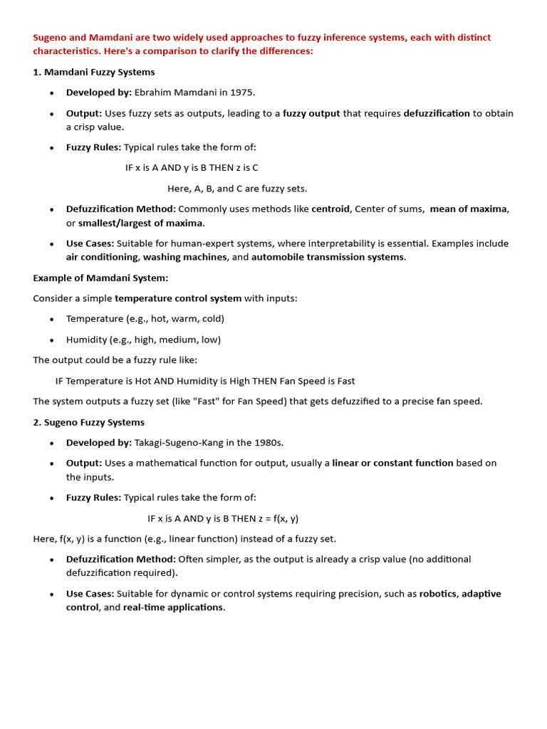 Chapter 6 Sugeno Fuzzy and Mamdani Models | PDF | Fuzzy Logic ...