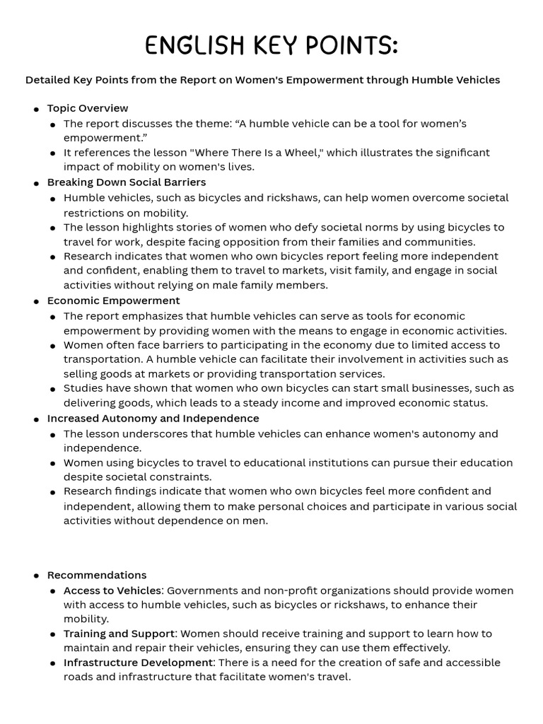 ENGLISH KEY POINTS (1) | PDF | Empowerment | Economies