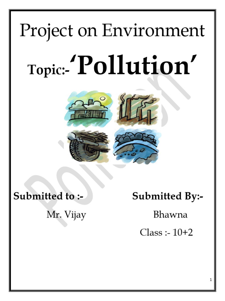 Project On Environment Pdf Noise Air Pollution